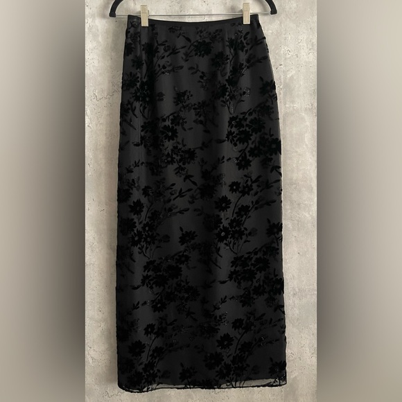 NWT's Kasper & Company ASL Silk Burnout Floral  2 Pc Blouse Skirt Maxi Gown Sz 6 - Picture 6 of 11